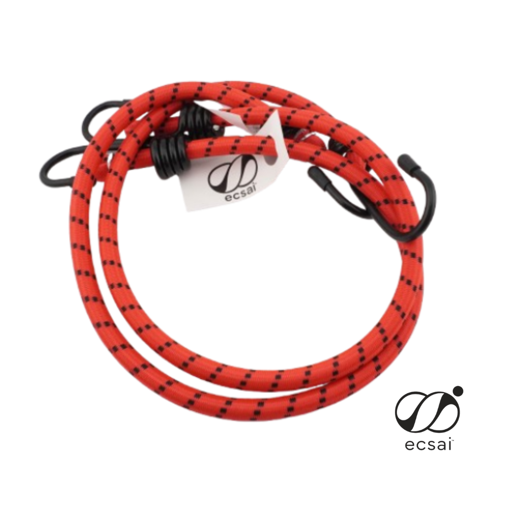 สายรัดยางยืดคุณภาพดี พร้อมตะขอเหล็ก ECSAI ขนาด 60 ซม. สีแดง-ดำ (แพค 2 ชิ้น)_0